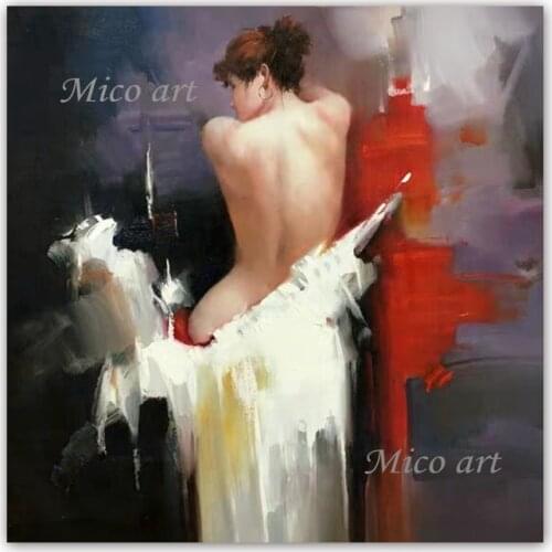 Beautiful Nude Girl Picture 100% Hand painted Woman Portrait Oil Painting Canvas Art Paintings Wall Art Living Room Decoration