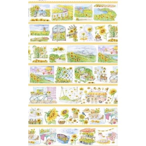 Big Size Sunflower Washi Tapes for Card Making Bullet Journal DIY Scrapbooking Decorative Stickers