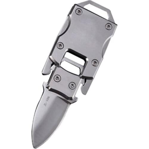 Multifunctional Knife Defense Peeler Pocket Knife Stainless Steel Folding Box Cutter Pocket Keychain Charm EDC Self Open Tool