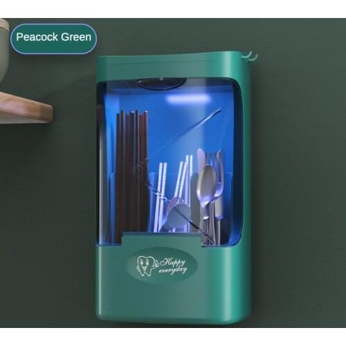 Wall-mounted chopsticks barrel USB Disinfection with cover storage rack dust-proof chopsticks cage Tableware Sterilizer Box