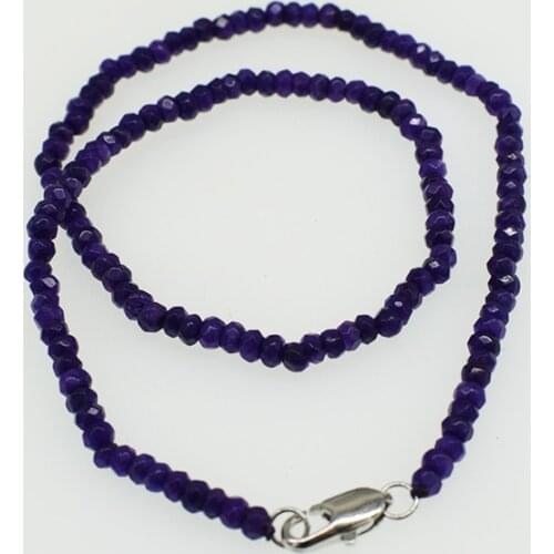 Jade purple roundel faceted necklace 4*2mm 15.5inch chocker FPPJ wholesale beads nature blue rabinbow