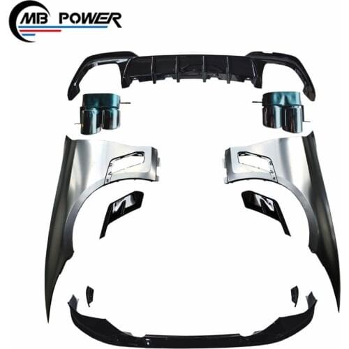 NEW 3 series g20 pro body kit fit for G20 2020-2021y PP+dry carbon material front spoiler and front fender duct and diffuser