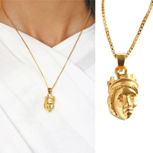Net red blogger necklace pendant like a face European and American retro item pendant 2021 new jewelry