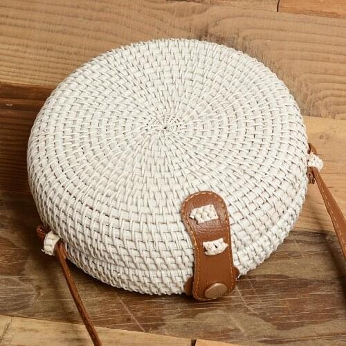 2021 New Bali Handmade Braided Bag Messenger Single Shoulder Bag Round Square Bohemia Vacation Beach Bag
