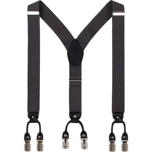 High Quality Unisex Y Shape Elastic Clip-on Suspenders 6 Clip Pants Braces Men Adjustable Elasticated Suspender Straps for Women