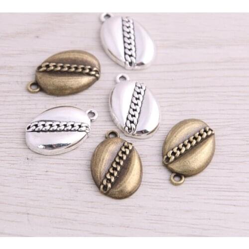 SWEET BELL 14pcs 14*23mm Two Color Metal Zinc Alloy Bread Charms Fit Jewelry Food Pendant Charms Makings