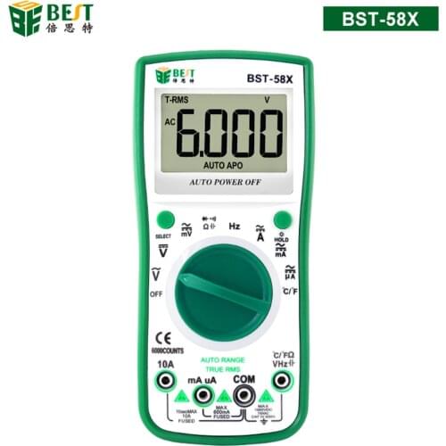 Portable Digital Multimeter AC/DC Ammeter Current Voltmeter 6000 Counts Backlight NCV Frequency Auto Power Off Temperature Teste