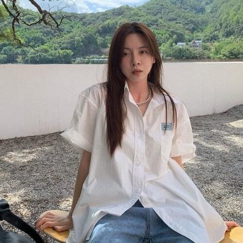 XEJ Lazy Style Casual Shirt Blouse Pour Femme White Top Summer 2021 Womens Clothing Cotton Shirt Tops for Women Chemises Femme