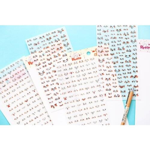 Cartoon expression pvc Transparent Organizer Calendar Diary Book Planner Sticker Scrapbook Decoration Diary Sticker papeleria