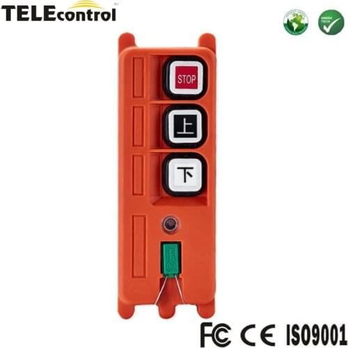 Telecontrol Telecrane compatible 2 channel single speed up and down pushbuttons wireless industrial remote control transmitters