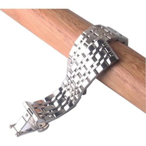 Watchband Polished Stainless steel Silver Watch accessories 14MM 16MM 18MM 20MM 22MM 23MM 24M 26MM For mens wristwatches straps