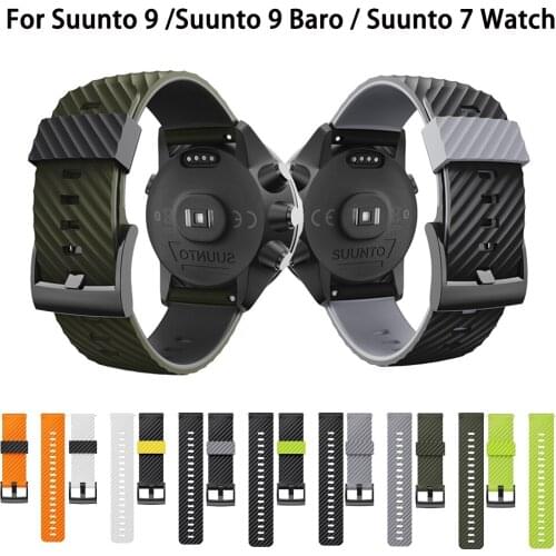 For Suunto 9 Baro Rubber Silicone Replacement Watchband Wrist Band Strap Bracelet Compatible with Suunto Spartan Baro Suunto 7