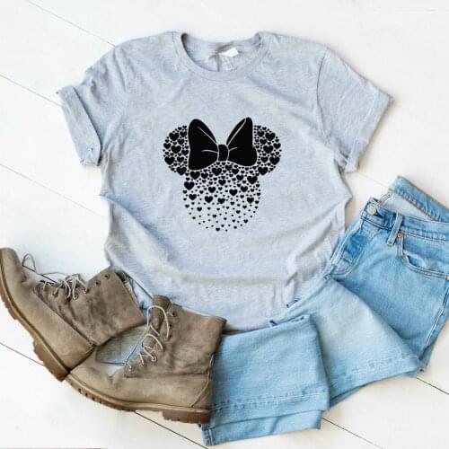 Minnie Heart Shirt Valentines Day T-shirt Minnie Ears Tees Unisex Tops