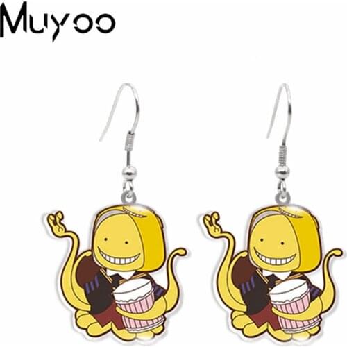 New Arrival Assassination Classroom Anime Korosensei Shiota Nagisa Akabane Karuma Tadaomi Kawaii Epoxy Acrylic Hook Earrings