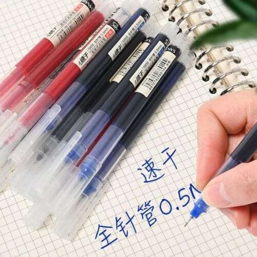 Roller Tip 0.5mm Refill Gel Pen Straight Liquid Ballpoint Pen Writing Tool Office School Stationery Student Gifts