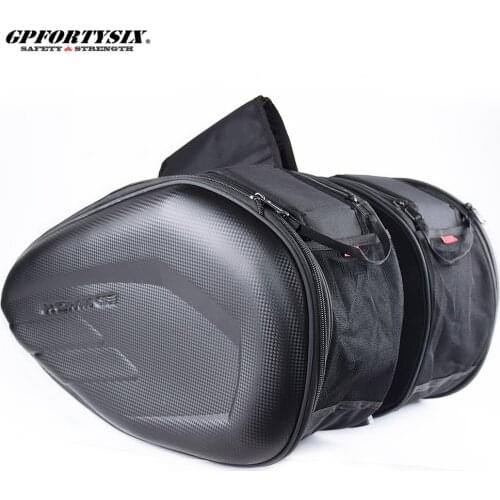 Carbon Fiber Komine SA-212 Motorcycle Saddle Bag Side Package Motorbike Rear Seat Bag With Waterproof Cover Big Capacity Luggage