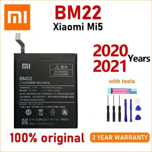 Xiao Mi New 100% Original 3000mAh BM22 Phone Battery For Xiaomi MI5 MI 5 Batteries Bateria With Gift Tools+Stickers