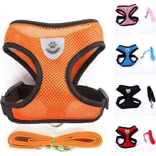 Hot Convenient Breathable Small Dog Pet Harness and Leash Set Puppy Cat Vest Harness Collar For Chihuahua Pug Bulldog Cat