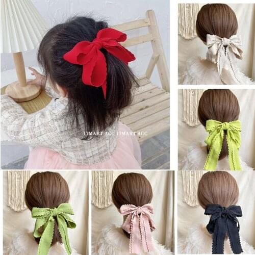 1PC Fashion Big Bow Barrette Cloth Hair Ties Hair Scrunchie Hairpin For Woman Girls Elegant Hair Accessories Party Headdress