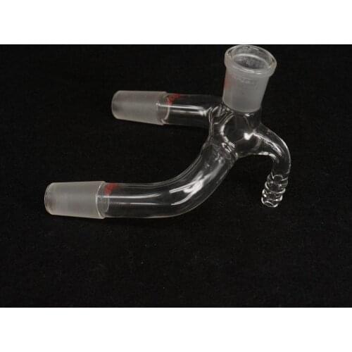 19/26 x 19/26 Joint 2-Way Lab Glass Vacuum Receiver Adapter Science Glassware