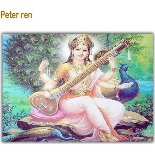 3d full diamond painting religion diamond embroidery Avalokitesvara square diamond mosaic Peacock picture of rhinestones