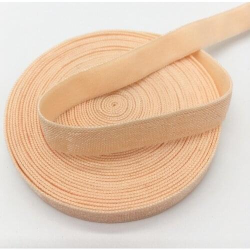 5 Yards/lot 3/8"10mm Light pink Solid FOE Fold Over Elastics Spandex Satin Band DIY Lace Sewing Trim