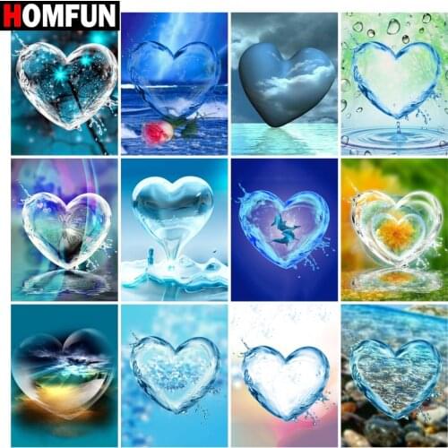 HOMFUN Diamond Painting Full Square/Round Diamond "Water love scenery" Pattern Embroidery Cross Stitch 5D Rhinestone Painting