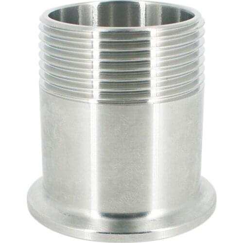 Free shipping 1-1/4" DN32 Stainless Steel SS304 Sanitary Male Threaded Ferrule OD 50.5mm Pipe Fitting Fit 1.5" Tri Clamp