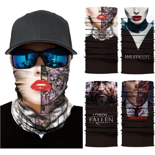 Movie Clown 3D Seamless Magic Bandana Neck Gaiter Buffe Mask Halloween Scarf Headwear Motorcycle Cycling Face Shield Mascarillas