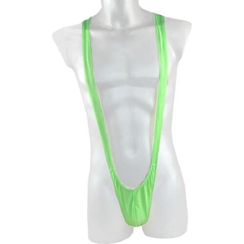 Brand sexy men underwear man bodysuit mankini jumpsuit sexy male transparent panties thongs ZJH161J