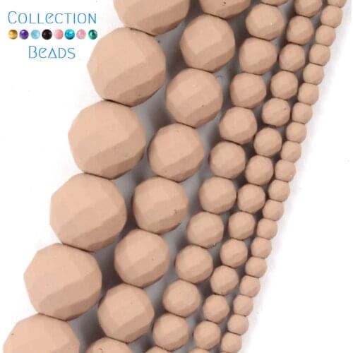 Natural Stone Brown Rubber Faceted Hematite Round Spacer Beads For DIY Jewelry Making Necklace Bracelet Accessories 15'' 2-10mm