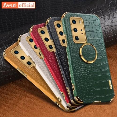 Luxury Leather Phone Case For Huawei P30 Lite P40 Pro Plus P50 Nova 7i 8 7 SE Ring Holder Cover Case For Huawei P Smart 2021 Y7A