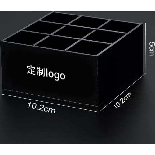 Black acrylic cosmetics storage box desktop lipstick/brushes organizers customized logo jewelry display tray