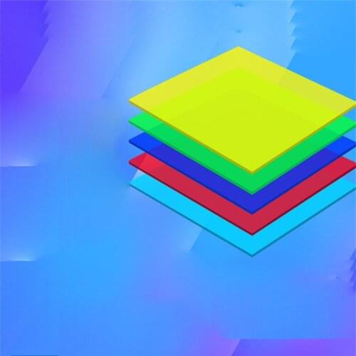 100x100mm Color Transparent Acrylic Colored Plexiglass Plastic Sheet for Advertising Production Home Decoration