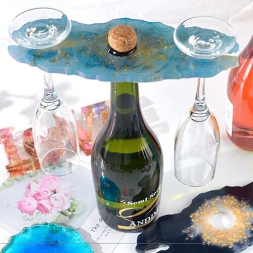 Diy Irregular Wine Rack Resin Mold Crystal Epoxy Mold Silicone Red Wine Tray Mold Shaped Wine Glass Rack Coaster Art Resin Mould