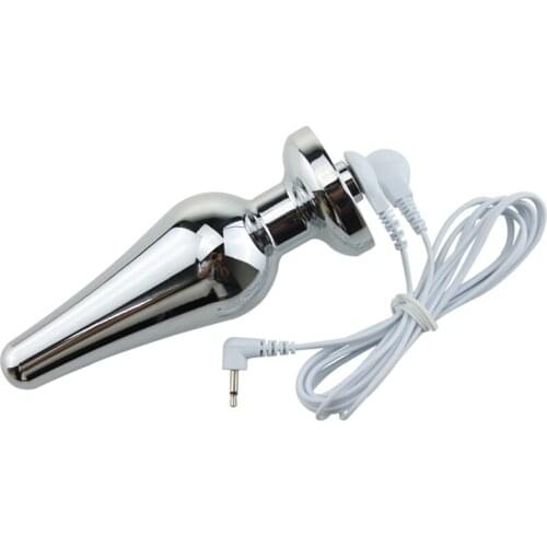 Electro Shock Anal Plug Dildo Metal Electric Shock Butt Plug Vibtrating Massager Medical Themed Sex Toy for Men Women Products