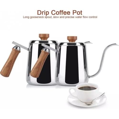 Drip Kettle 350/600ML Non-stick Stainless Steel Pour Over Coffee Tea Pot Long Narrow Spout Hand Drip Kettle Swan Neck Thin Mouth