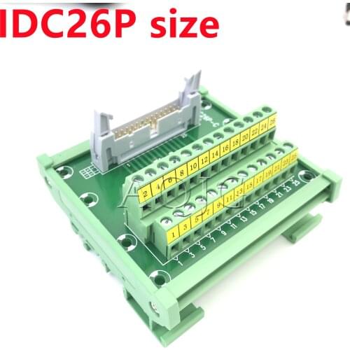 IDC26P Terminal Block 26Pin 5mm DIN Rail Mount Interface Power Module Kit Male Connector Breakout Board Electrical Wire Module