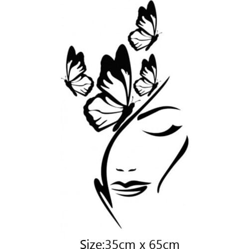 KUCADA butterfly girl wall sticker for home decoration removable wallpaper mural art decal diy pvc wall decor WP3919