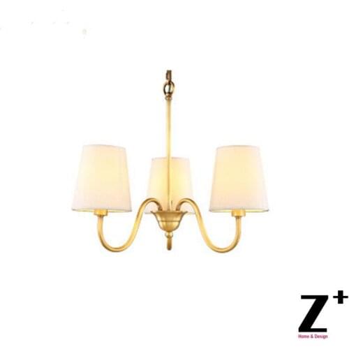 New Classical Vintage Quality Brass Copper Chandelier with Linen Lampshade 3 5 6 8 Freeshipping