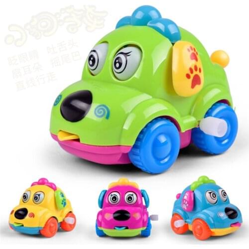 Mini Car Clockwork Plastic Unisex Funny Toy Cartoon Puppy Tongue Clockwork Car Educational Toys