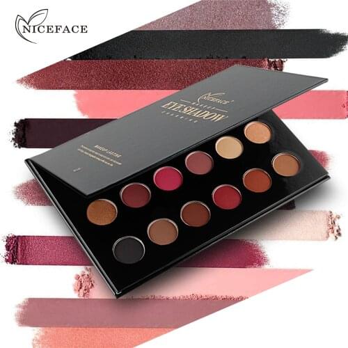 NICEFACE 18 Colors Shimmer Matte Eye Shadow Palette Eyeshadow Shiny Smokey Makeup Set Long-lasting Nude Palette Cosmetics