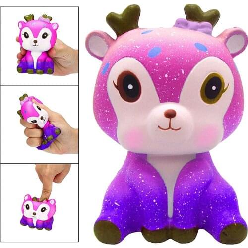 2021 New Stress Reliever Toys Push PU Slow Rebound Soft Squeeze Starry Deer Toys Stress Reliever for Kids Adults