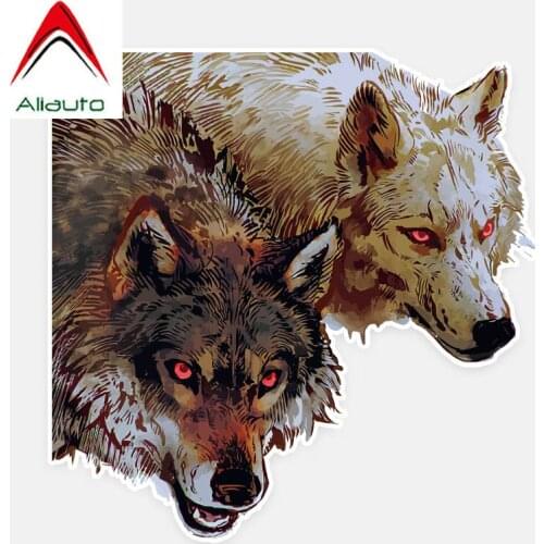Aliauto Personalized Car Sticker Fierce Wolf Vinyl Decal Decoration Cover Scratches for Passat B6 Lada Vesta Peugeot ,14cm*13cm