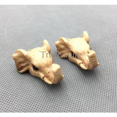Wholesale Resin Elephant Head Pendants DIY Charms Gold Electroplated Single Bail Charm In 42*32 mm PM4657