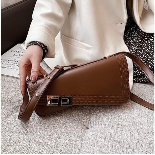 Simple Small PU Leather Luxury Brand Crossbody Handbags and Purses 2020 Winter Branded Womens Chain Designer Shoulder Bag