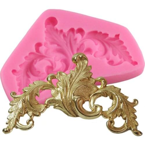 Mujiang Baroque Scroll Relief Silicone Mold DIY Relief Cake Border Fondant Cake Decorating Tools Candy Chocolate Clay Molds
