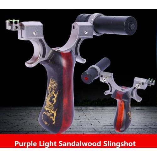 Slingshot Dragon Pattern Stainless Steel Purple Sandalwood Solid Wood Precision Laser Sighting Outdoor Hunting Toys For Boys