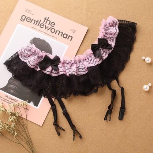 Sexy Lace Transparent Garters Belt For Sex Underwear Women Cute Bow Wedding Garters Suspender Belt For Thigh High Stockings