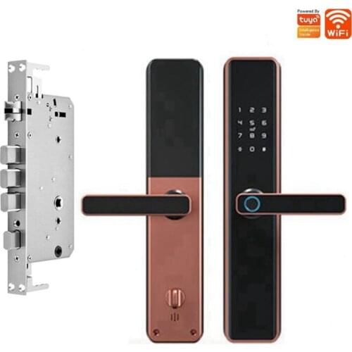 Tuya APP Smart Door Lock Fingerprint IC Cards Password Key WiFi Locks With Touchscreen Keypad Entry Smart Door Locker
